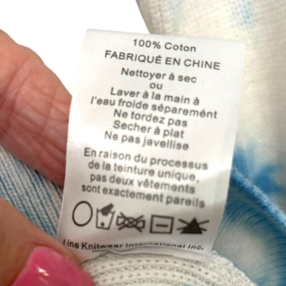 JOHN + JENN Bonita Tie Dye Pullover NWOT Blue White Crew Neck Sz XS Long Sleeves - Picture 6 of 6